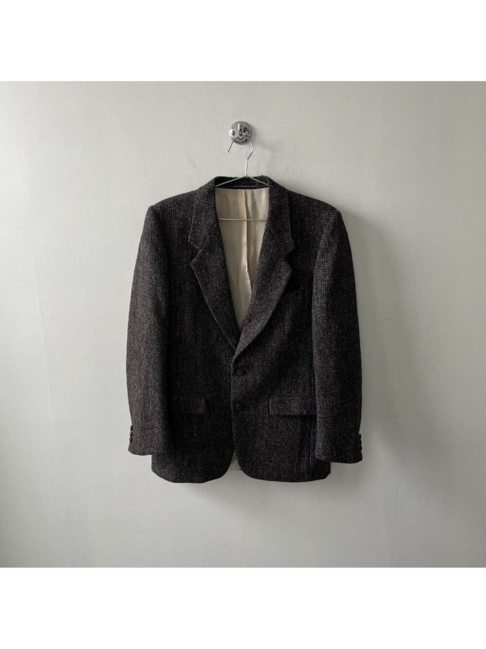 Brown / Grey Vintage 80’s / 90’s Harris Tweed / Moores Virgin Wool Suit Jacket